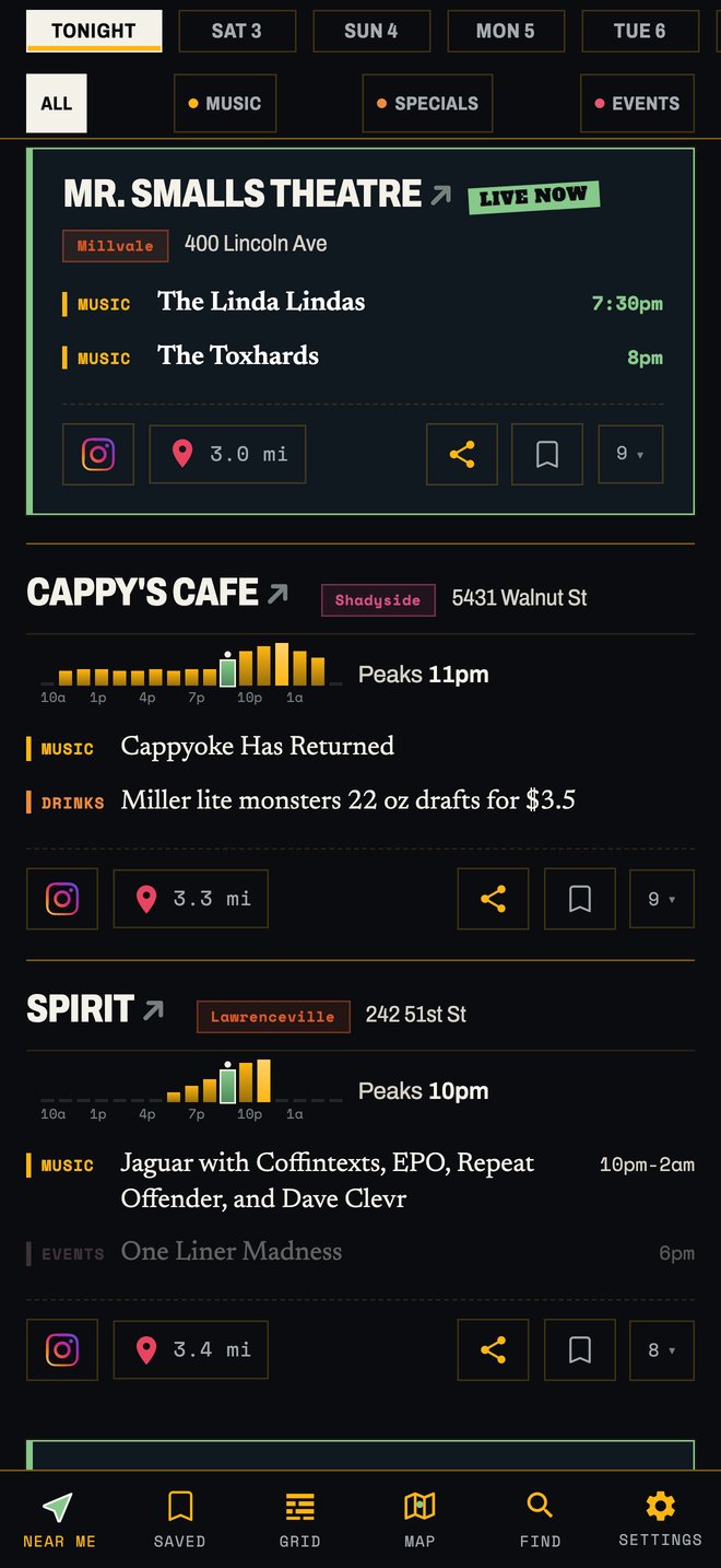 Yinzer Nights app screenshot 1